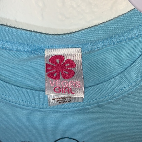 Vegas Girl Las Vegas with Love Blue T Shirt Size Small - Picture 4 of 6